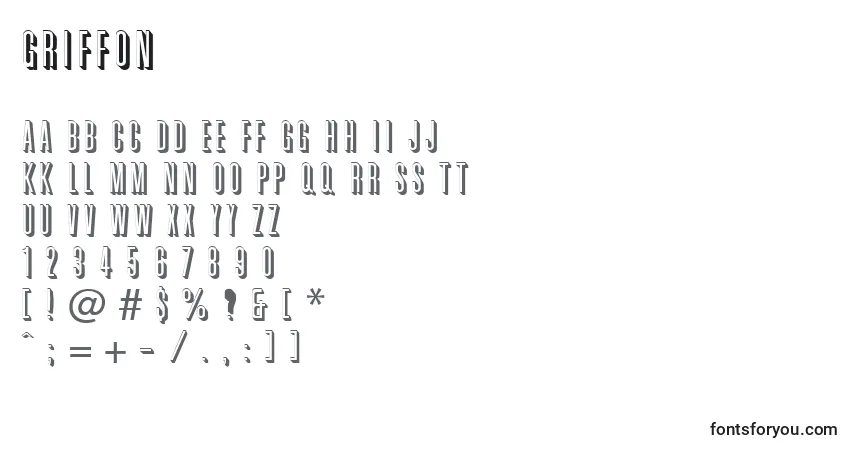 Griffonフォント–アルファベット、数字、特殊文字