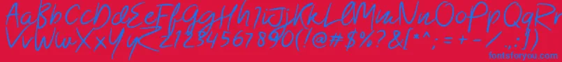 Morsal Font – Blue Fonts on Red Background