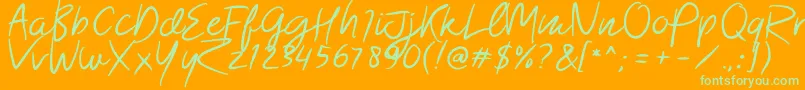 Morsal Font – Green Fonts on Orange Background