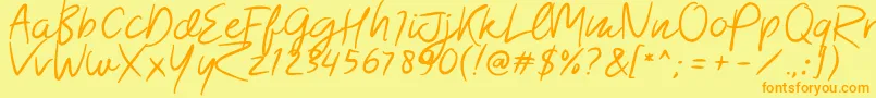 Morsal Font – Orange Fonts on Yellow Background