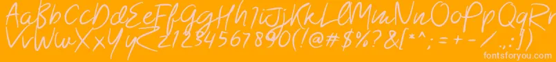 Morsal-Schriftart – Rosa Schriften auf orangefarbenem Hintergrund