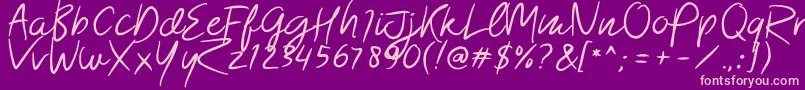 Morsal Font – Pink Fonts on Purple Background