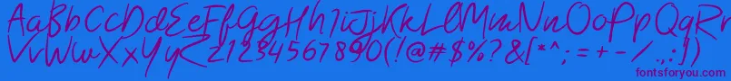 Morsal Font – Purple Fonts on Blue Background