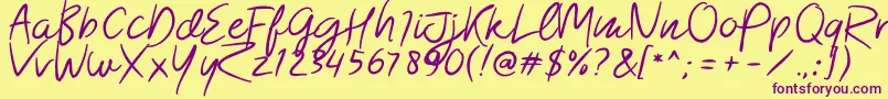 Morsal Font – Purple Fonts on Yellow Background
