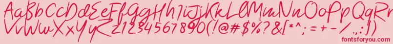 Morsal Font – Red Fonts on Pink Background