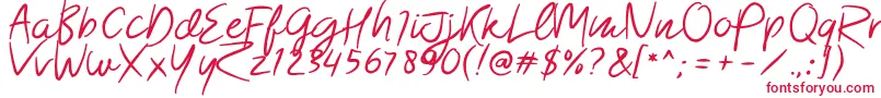 Morsal-Schriftart – Rote Schriften auf weißem Hintergrund