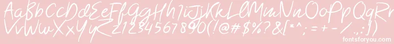 Morsal-Schriftart – Weiße Schriften auf rosa Hintergrund