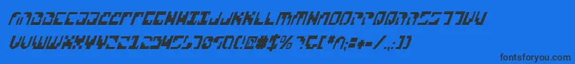 XenophobiaCondital Font – Black Fonts on Blue Background