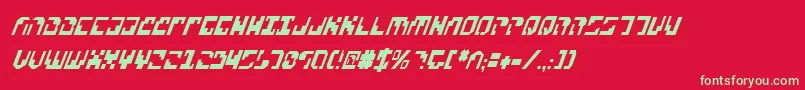 XenophobiaCondital Font – Green Fonts on Red Background
