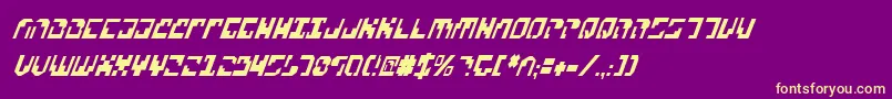 XenophobiaCondital Font – Yellow Fonts on Purple Background