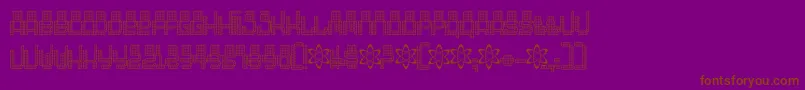 Oddessey6000-Schriftart – Braune Schriften auf violettem Hintergrund