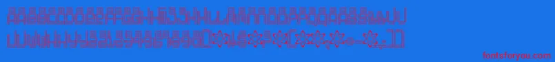 Oddessey6000 Font – Red Fonts on Blue Background