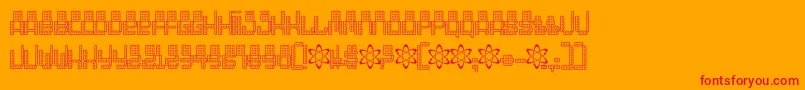 Oddessey6000 Font – Red Fonts on Orange Background
