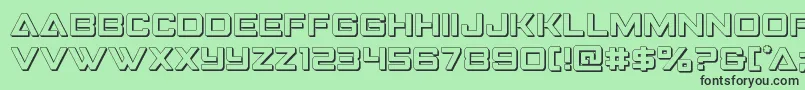 Шрифт Strikefighter3D – чёрные шрифты на зелёном фоне