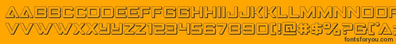 Шрифт Strikefighter3D – чёрные шрифты на оранжевом фоне
