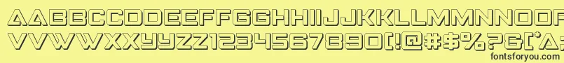 Strikefighter3D Font – Black Fonts on Yellow Background