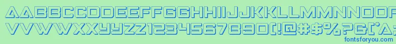 Strikefighter3D Font – Blue Fonts on Green Background