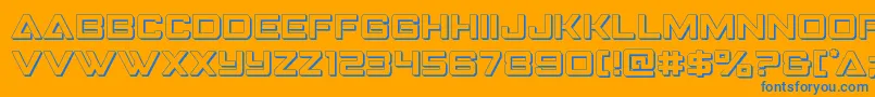 Strikefighter3D Font – Blue Fonts on Orange Background