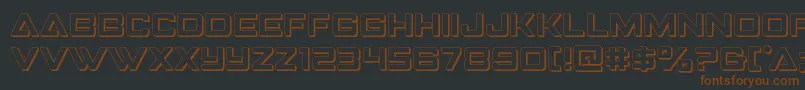 Strikefighter3D-fontti – ruskeat fontit mustalla taustalla