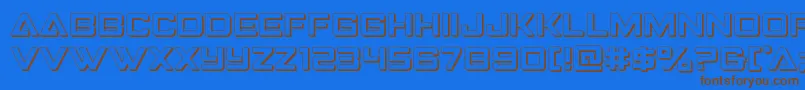 Strikefighter3D Font – Brown Fonts on Blue Background