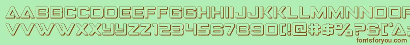 フォントStrikefighter3D – 緑の背景に茶色のフォント