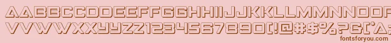 フォントStrikefighter3D – ピンクの背景に茶色のフォント