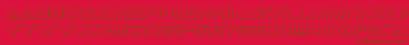 Strikefighter3D-Schriftart – Braune Schriften auf rotem Hintergrund
