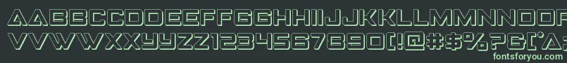 Шрифт Strikefighter3D – зелёные шрифты на чёрном фоне