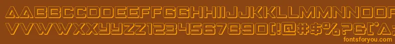 Czcionka Strikefighter3D – pomarańczowe czcionki na brązowym tle