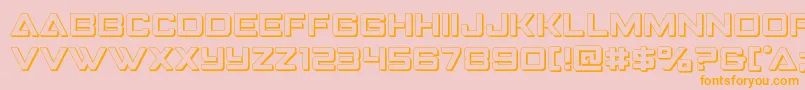 Strikefighter3D-fontti – oranssit fontit vaaleanpunaisella taustalla