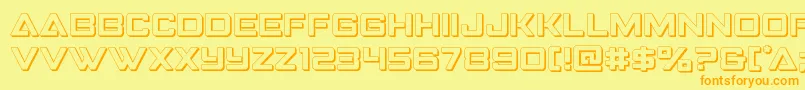 Шрифт Strikefighter3D – оранжевые шрифты на жёлтом фоне
