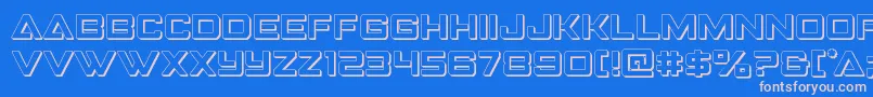 Strikefighter3D-Schriftart – Rosa Schriften auf blauem Hintergrund