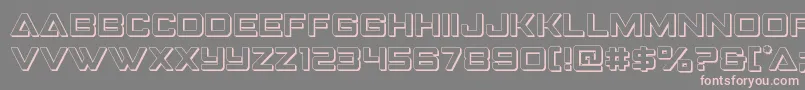 フォントStrikefighter3D – 灰色の背景にピンクのフォント
