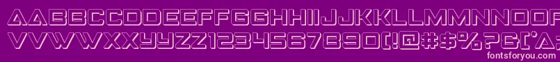 Strikefighter3D-Schriftart – Rosa Schriften auf violettem Hintergrund