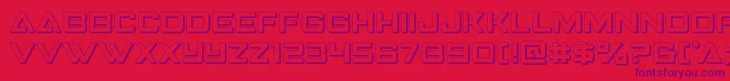 Шрифт Strikefighter3D – фиолетовые шрифты на красном фоне