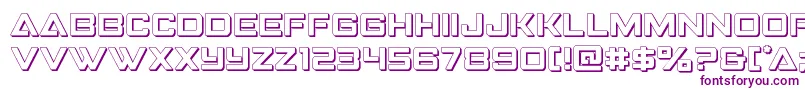 Strikefighter3D-Schriftart – Violette Schriften auf weißem Hintergrund