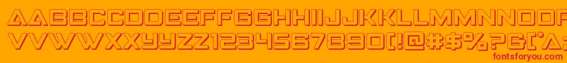 Fonte Strikefighter3D – fontes vermelhas em um fundo laranja