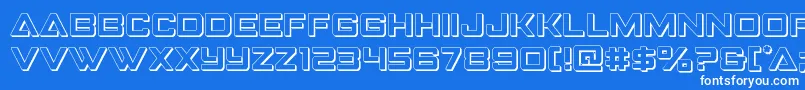 Strikefighter3D Font – White Fonts on Blue Background