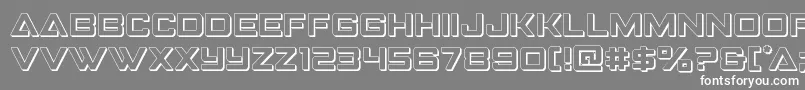 フォントStrikefighter3D – 灰色の背景に白い文字