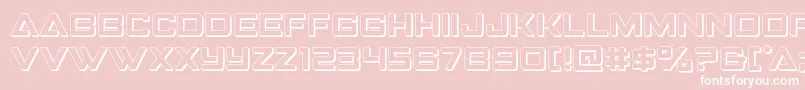 Strikefighter3D-Schriftart – Weiße Schriften auf rosa Hintergrund