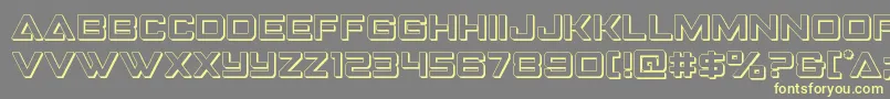 Strikefighter3D-fontti – keltaiset fontit harmaalla taustalla