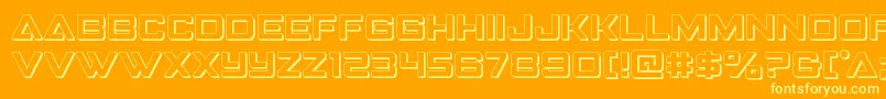 Strikefighter3D Font – Yellow Fonts on Orange Background