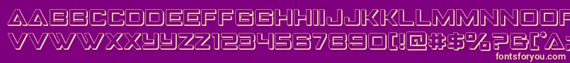 Strikefighter3D Font – Yellow Fonts on Purple Background