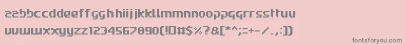 Roadwc98-fontti – harmaat kirjasimet vaaleanpunaisella taustalla