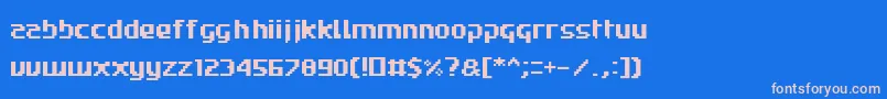 フォントRoadwc98 – ピンクの文字、青い背景