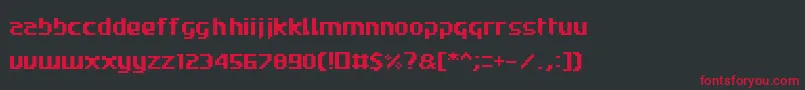 Fonte Roadwc98 – fontes vermelhas em um fundo preto