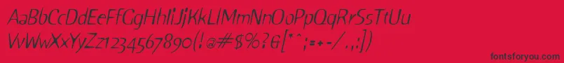 SniffItalic Font – Black Fonts on Red Background