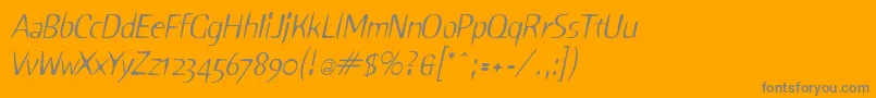 SniffItalic-Schriftart – Graue Schriften auf orangefarbenem Hintergrund