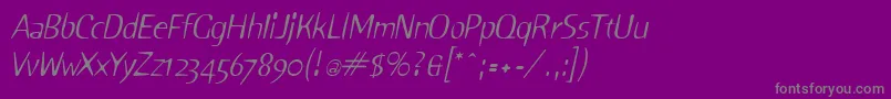 Fonte SniffItalic – fontes cinzas em um fundo violeta