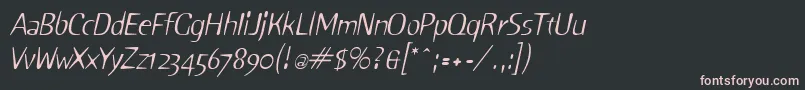 Fonte SniffItalic – fontes rosa em um fundo preto